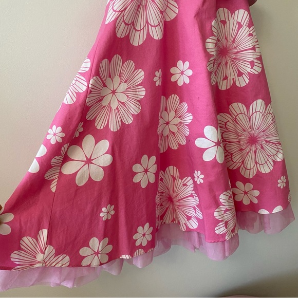 RARE EDITIONS RETRO PINK FLORAL HALTER DRESS - Picture 3 of 10